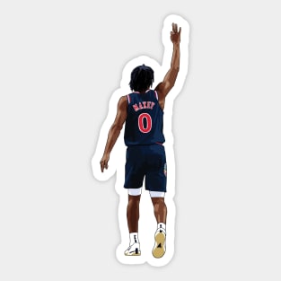 Tyrese Maxey Back Celebration Blue Qiangy Sticker